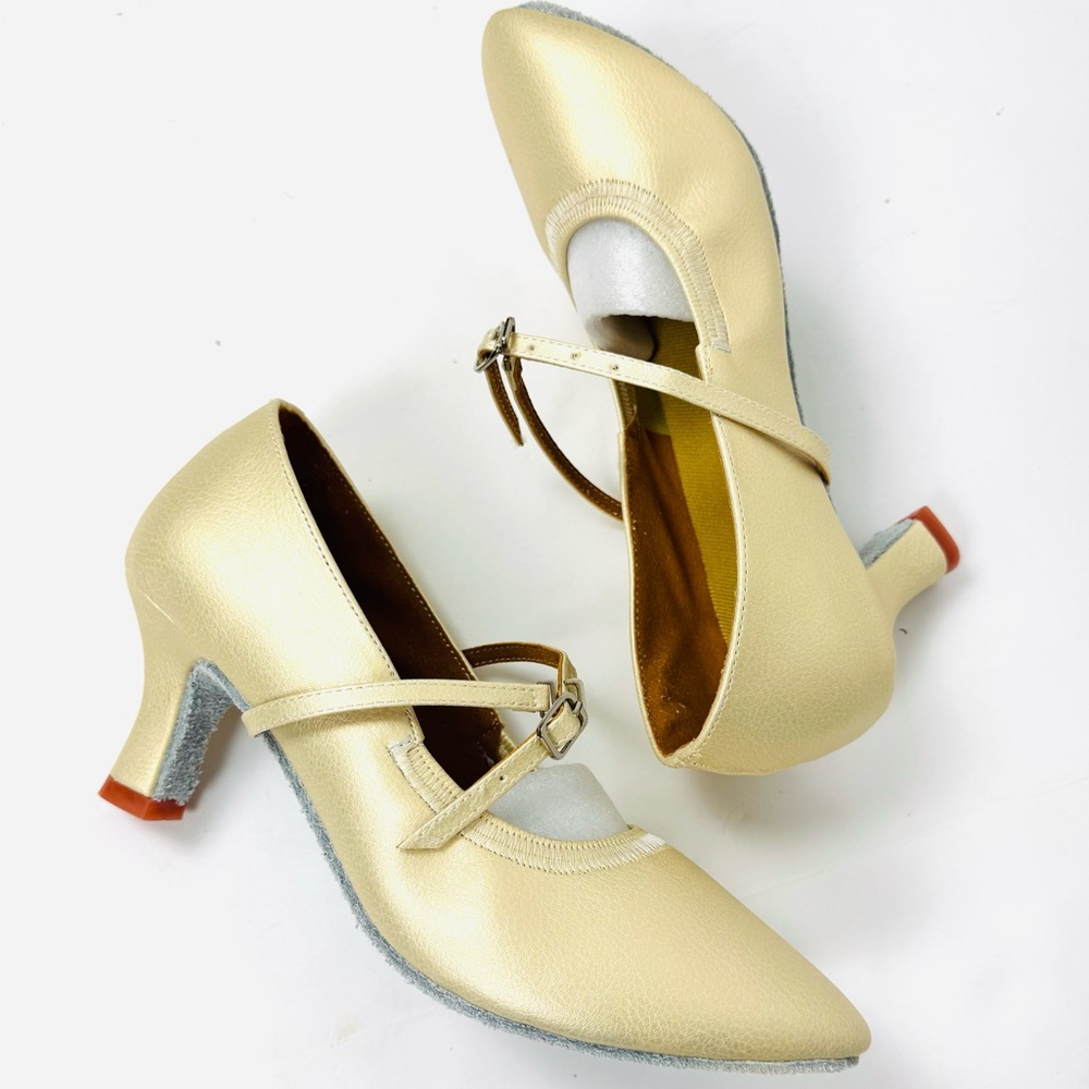 Gold Dance Heels for Ballroom Salsa Tango NEW